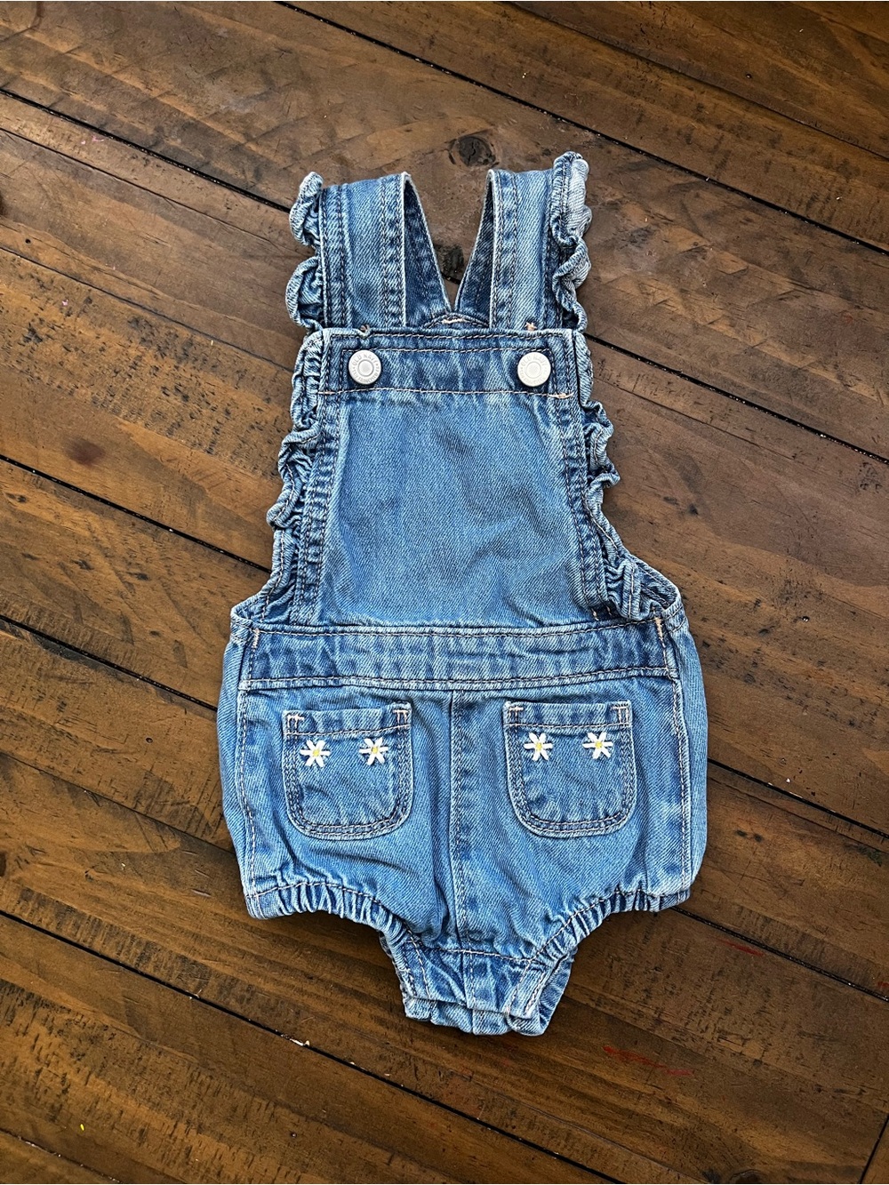 Denim Old Navy Ruffle Baby Overalls